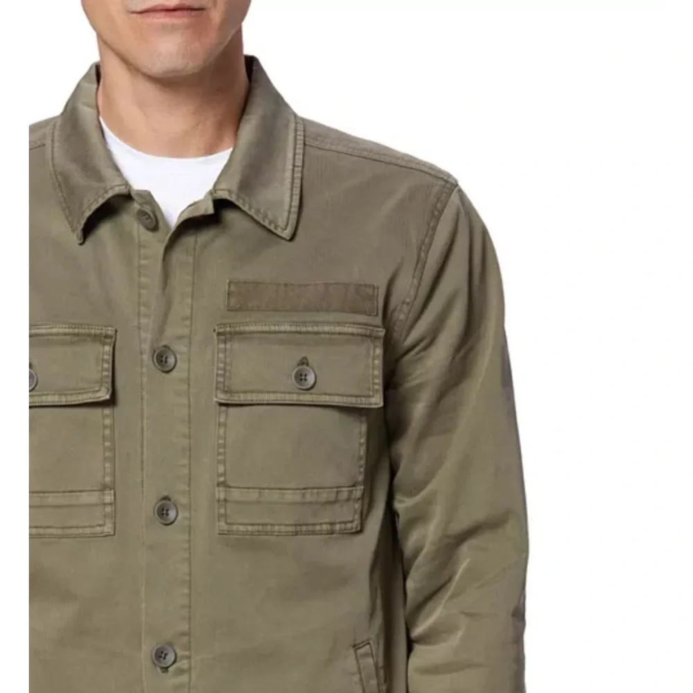PAIGE Alva Military Jacket Olive Green Men’s Small Cotton Blend summer jacket